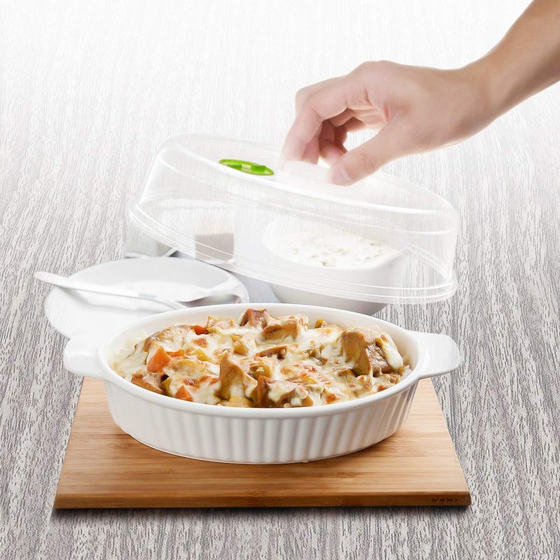 TENINYU Set of 5 Microwave Plate Covers with Adjustable Steam Vents; Microwave Splatter Covers - Mixed Sizes for Large & Small Food Plates Bowls - Image 5